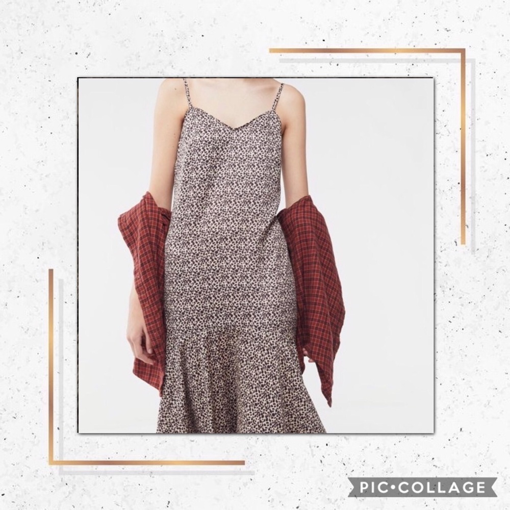 ✨UO GIANNA LEOPARD PRINT RUFFLE MIDI DRESS ✨